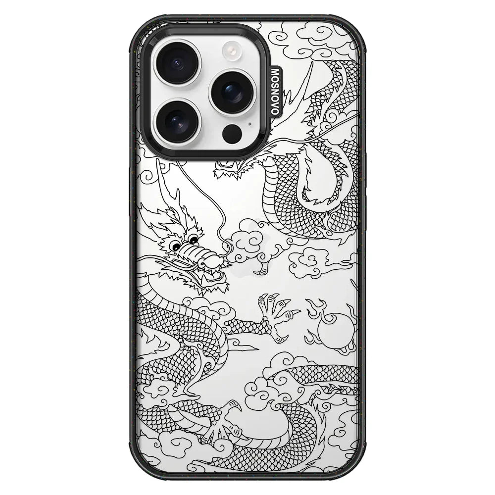 Black Dragon Phone Case - iPhone 16 Pro Case Clear Black ShockStone