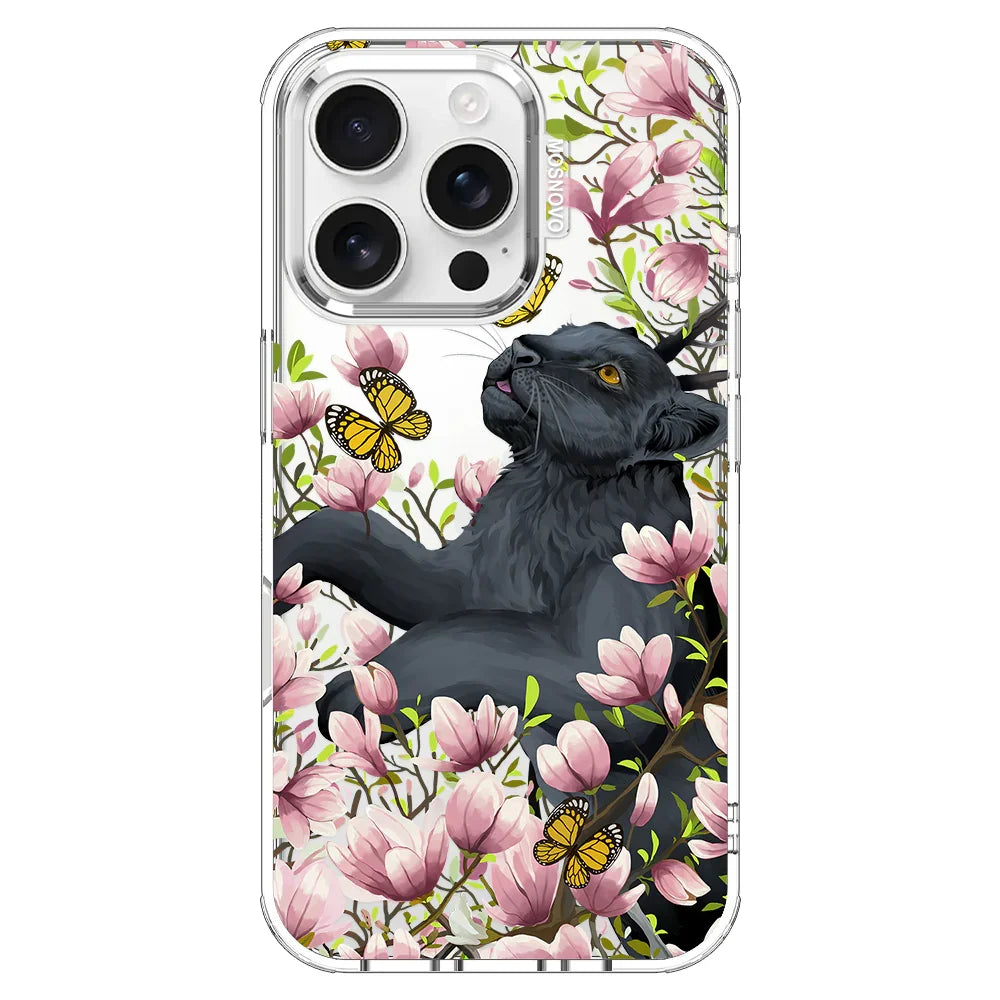 Black Leopard Garden Phone Case - iPhone 16 Pro Case Clear