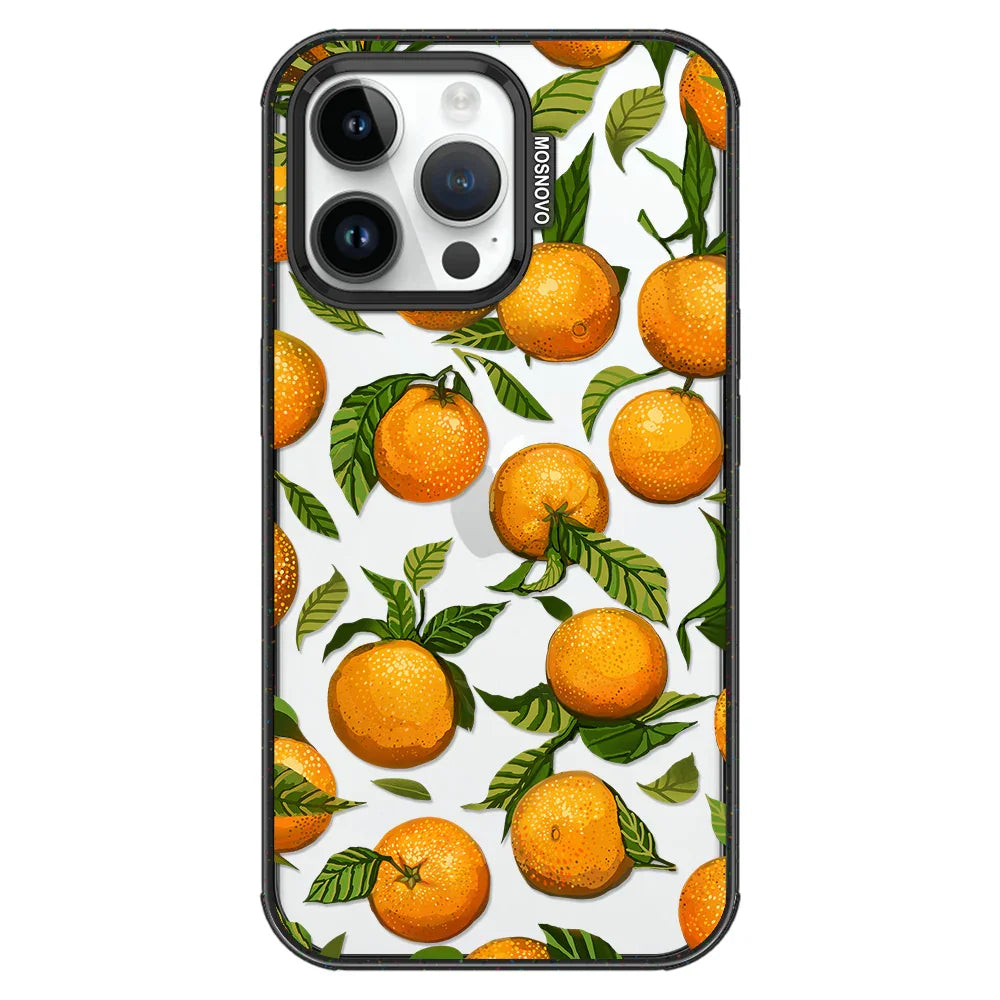 Tangerine Phone Case - iPhone 14 Pro Max Case Clear Black ShockStone