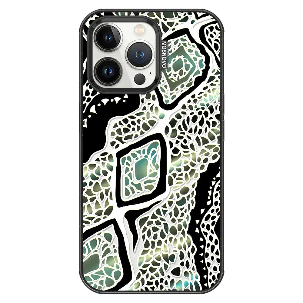 Jade Snake Phone Case - iPhone 13 Pro Case Clear Black ShockStone
