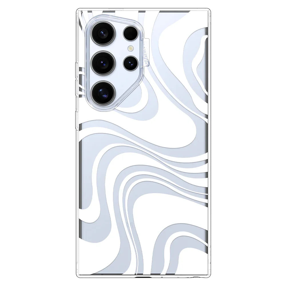 White Swirl Phone Case - Samsung Galaxy S24 Ultra Case