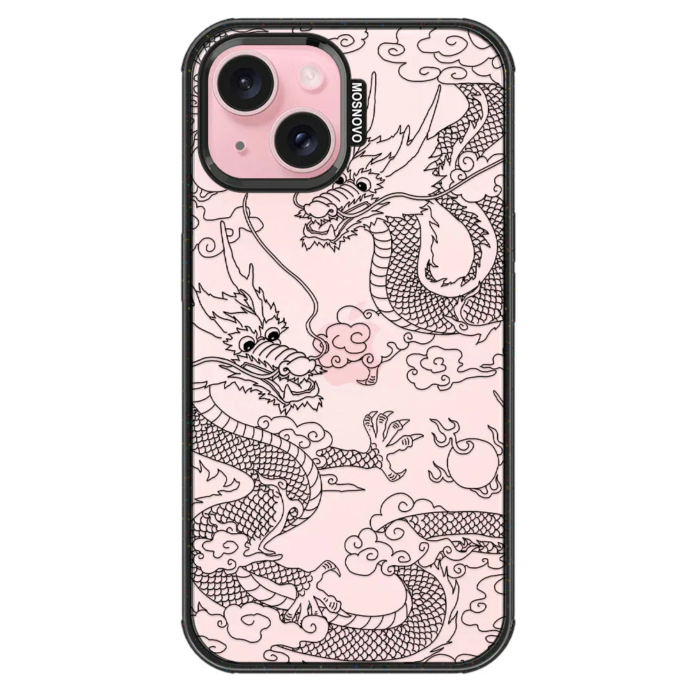 Black Dragon Phone Case - iPhone 15 Case Clear Black ShockStone