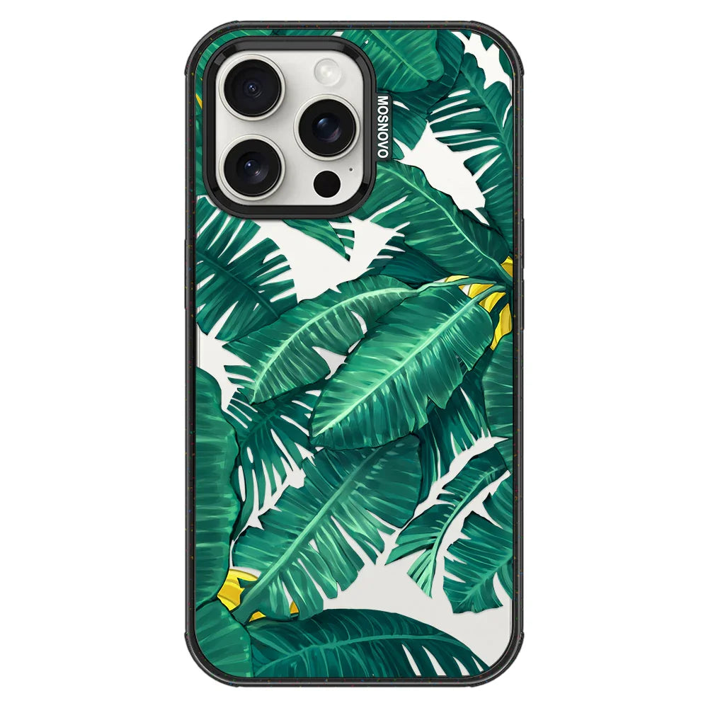 Banana Leaf Phone Case - iPhone 15 Pro Max Case Clear Black ShockStone