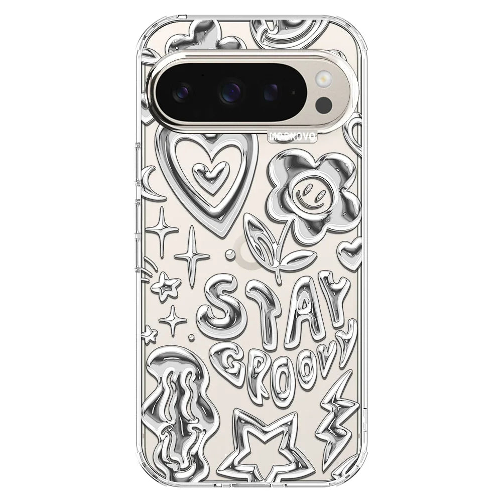 Silver Chrome Art (Flat Print) Phone Case - Google Pixel 9 Pro XL Case Clear