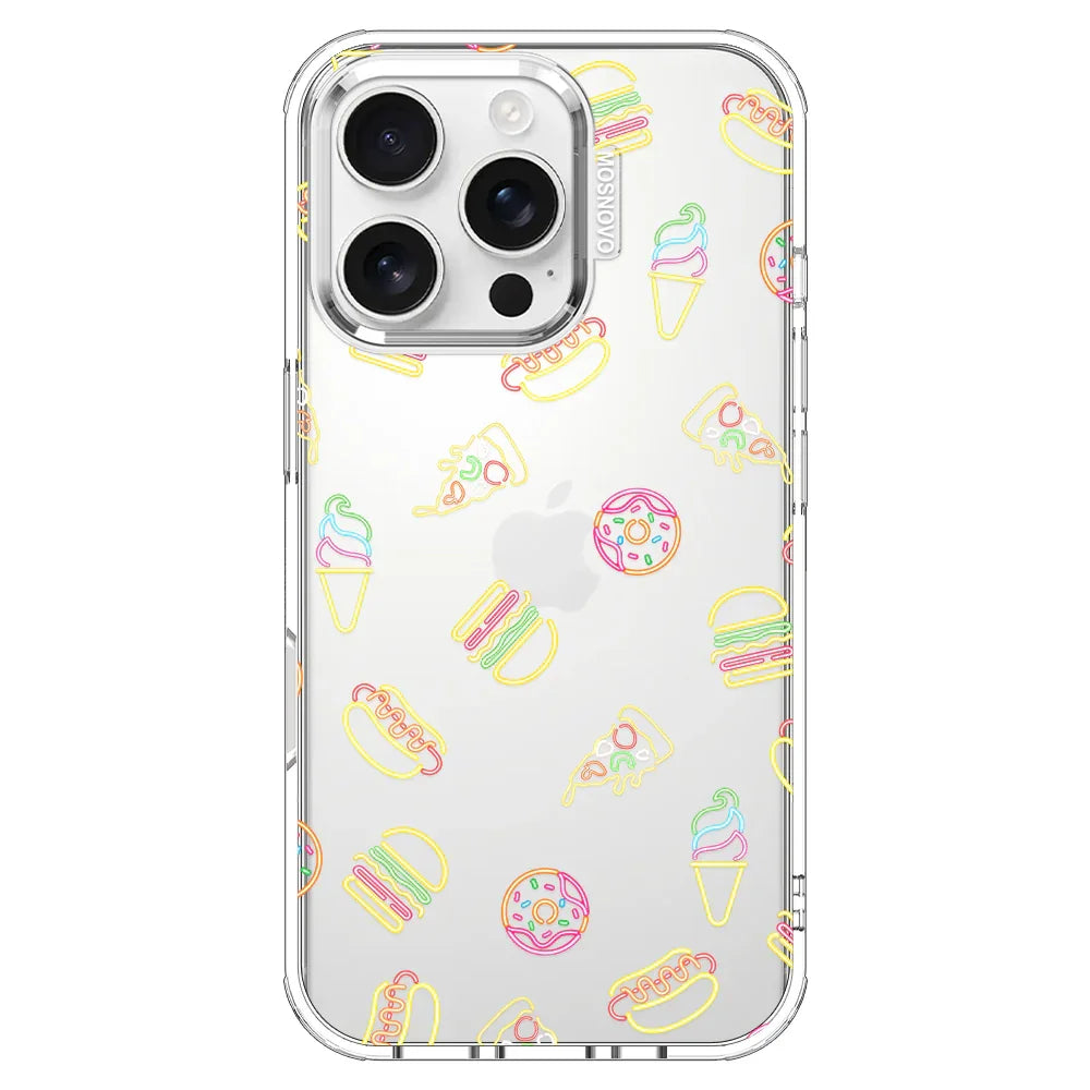 Neon Junk Food Phone Case - iPhone 16 Pro Case Clear