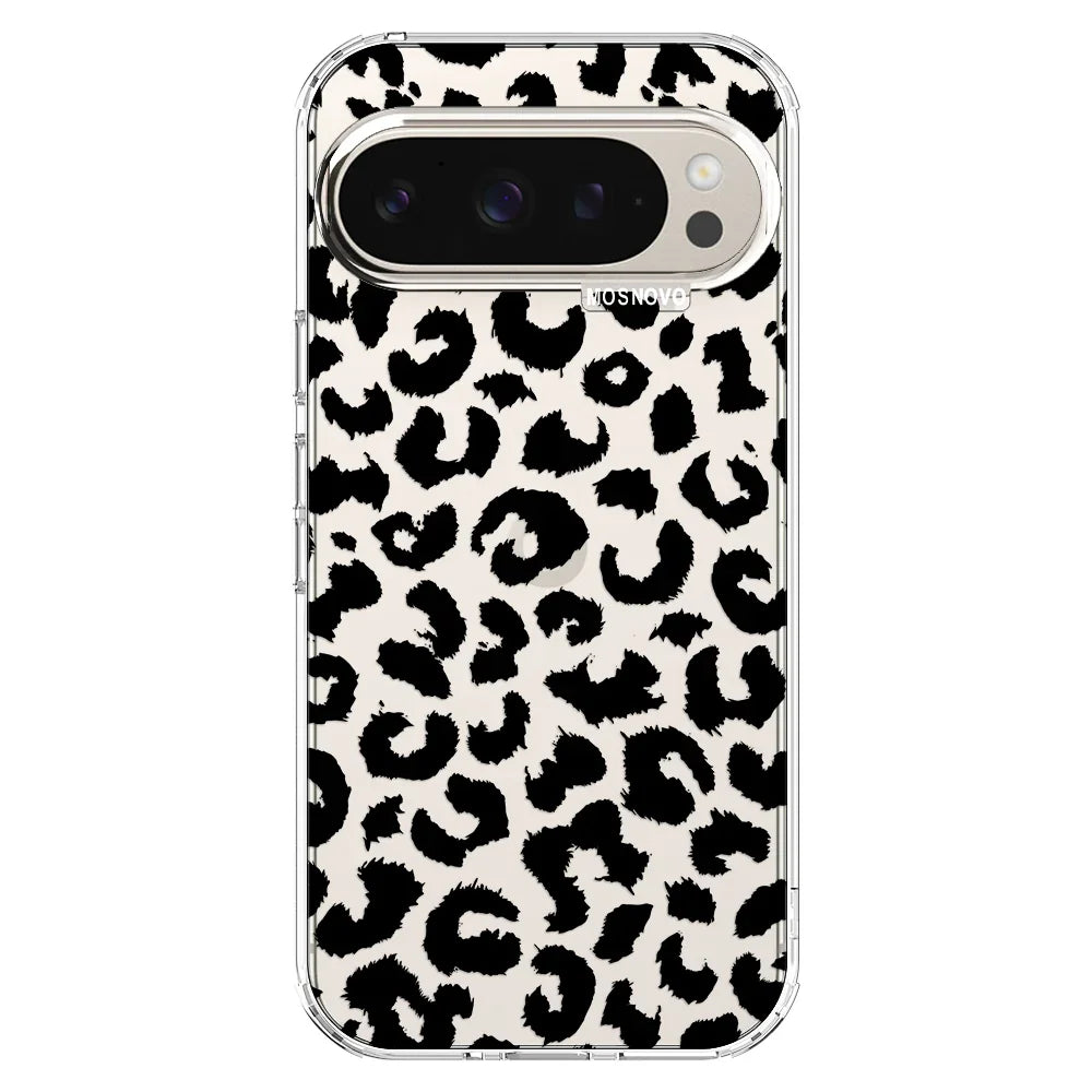 Black Leopard Print Phone Case - Google Pixel 9 Pro XL Case Clear