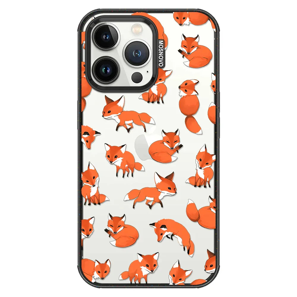 Fox Phone Case - iPhone 13 Pro Case Clear Black ShockStone