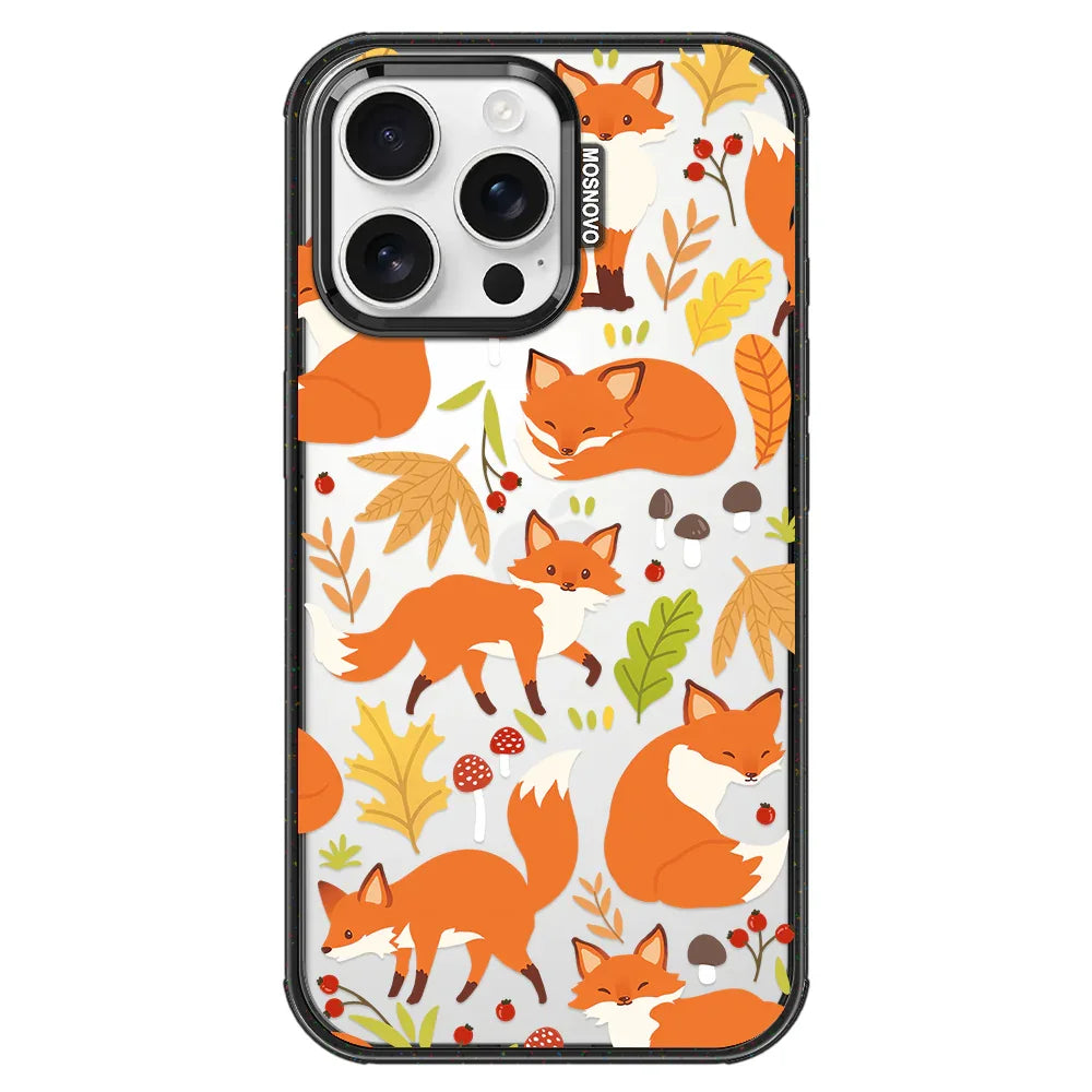 Autumn Fox Phone Case - iPhone 16 Pro Max Case Clear Black ShockStone