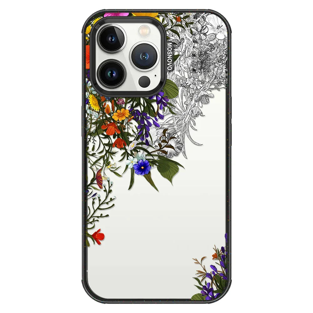 Spring Meadow Phone Case - iPhone 13 Pro Case Clear Black ShockStone