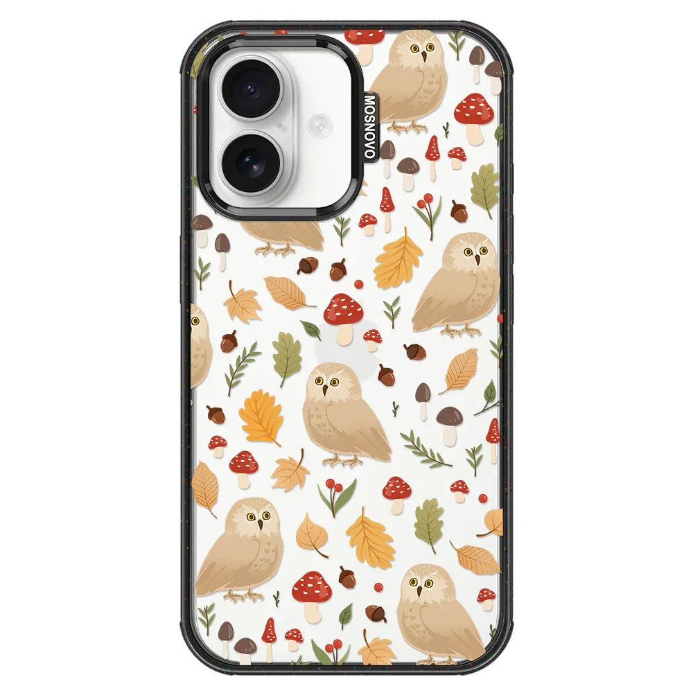 Autumn Owl Phone Case - iPhone 16 Plus Case Clear Black ShockStone
