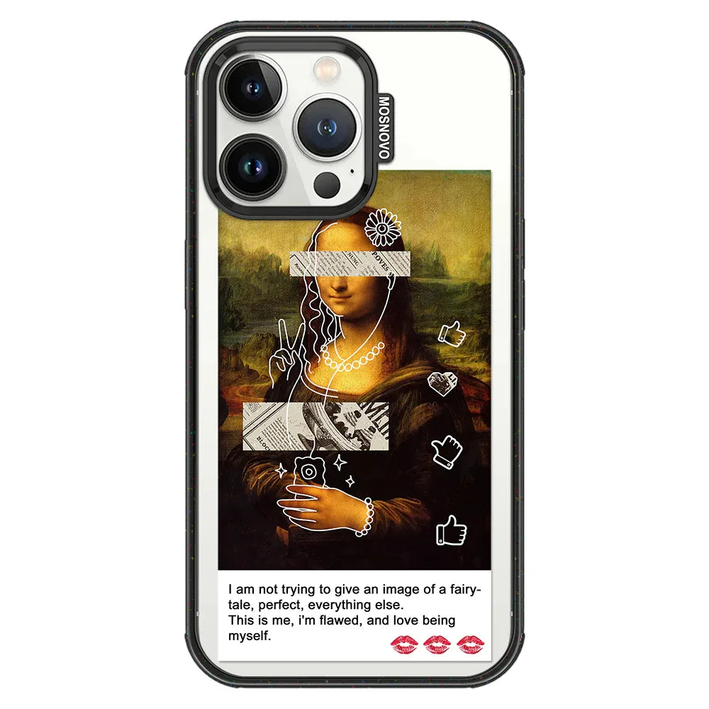 Selfie Artwork Phone Case - iPhone 13 Pro Case Clear Black ShockStone