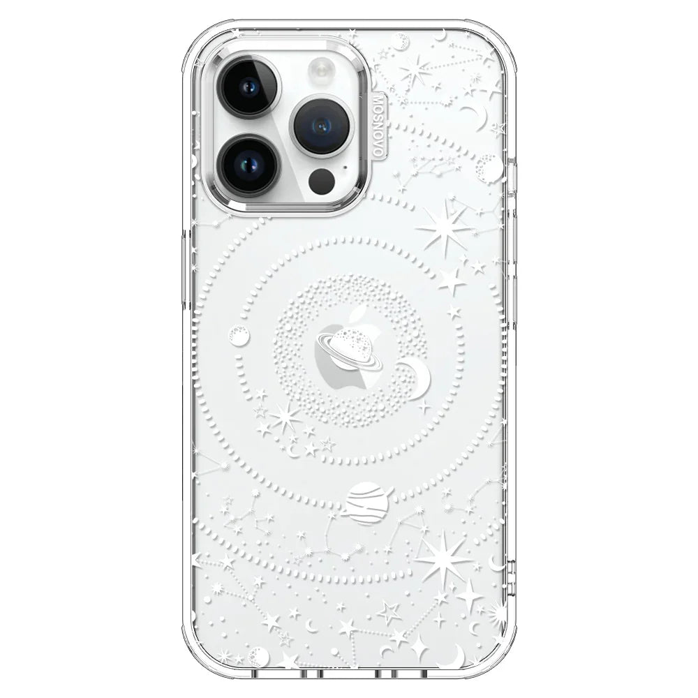 White Galaxy Phone Case - iPhone 14 Pro Max Case Clear