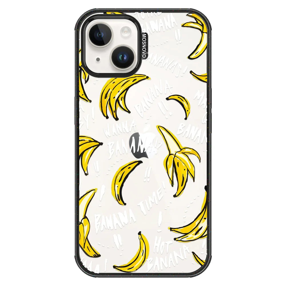 Banana Banana Phone Case - iPhone 14 Plus Case Clear Black ShockStone