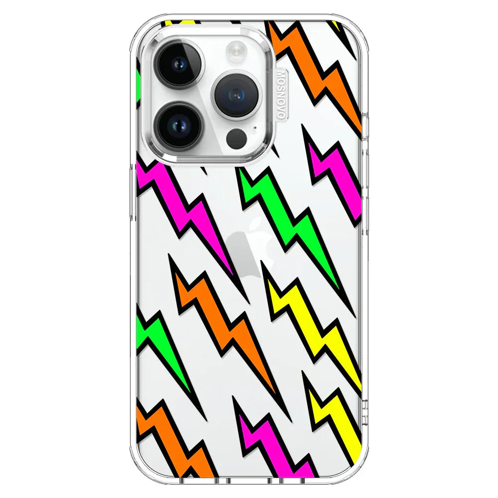 Colorful Lightning Phone Case - iPhone 14 Pro Case Clear