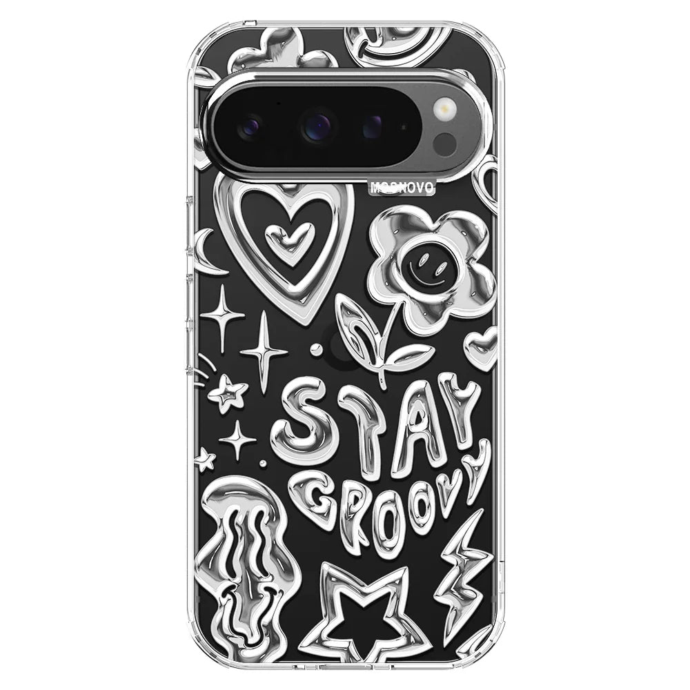 Silver Chrome Art (Flat Print) Phone Case - Google Pixel 9 Pro XL Case Clear
