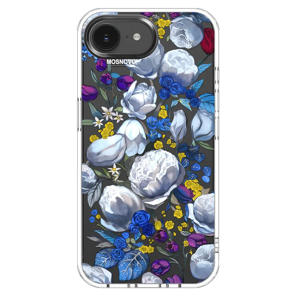 Purple Blue Floral Phone Case - iPhone 16e Case Clear