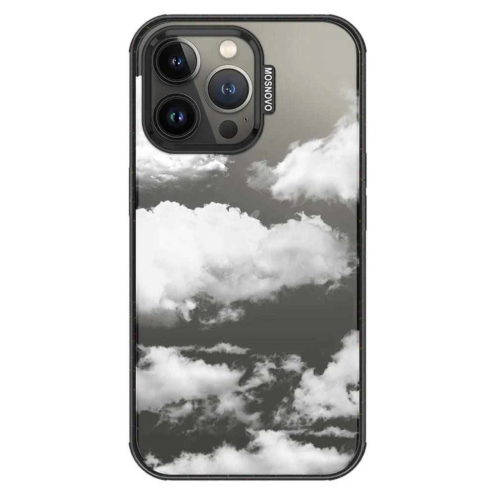 Cloud Phone Case - iPhone 13 Pro Case Clear Black ShockStone