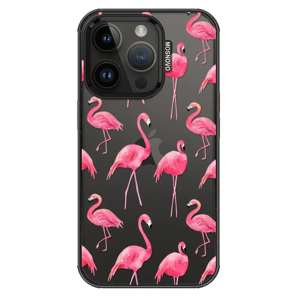Flamingo Phone Case - iPhone 14 Pro Case - Clear