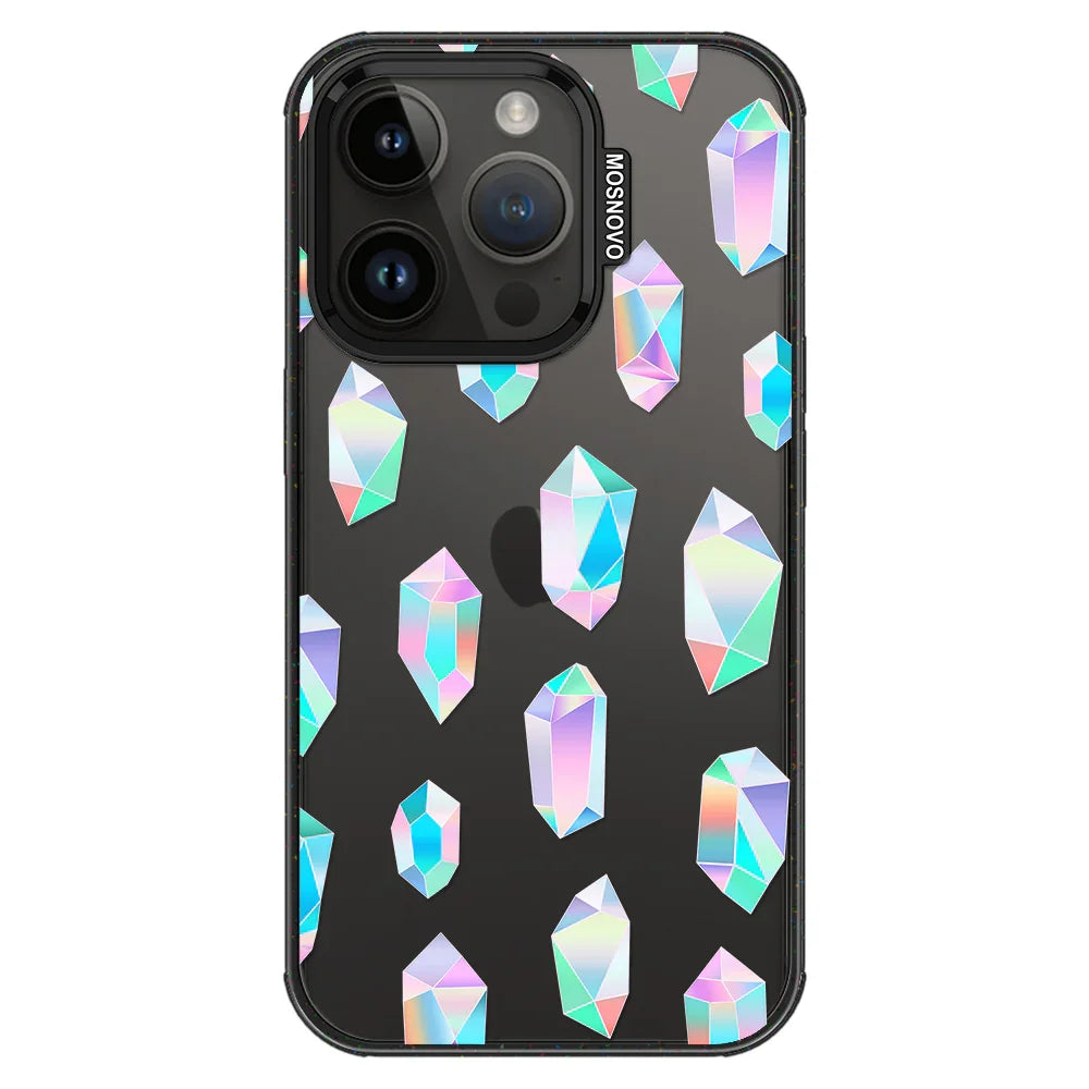 Crystal Gradient Diamond Phone Case - iPhone 14 Pro Case Clear Black ShockStone