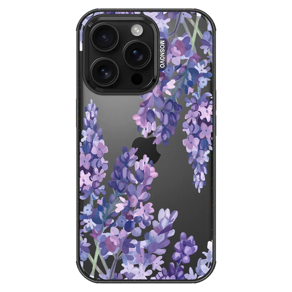 Lavender Phone Case - iPhone 16 Pro Case Clear Black ShockStone