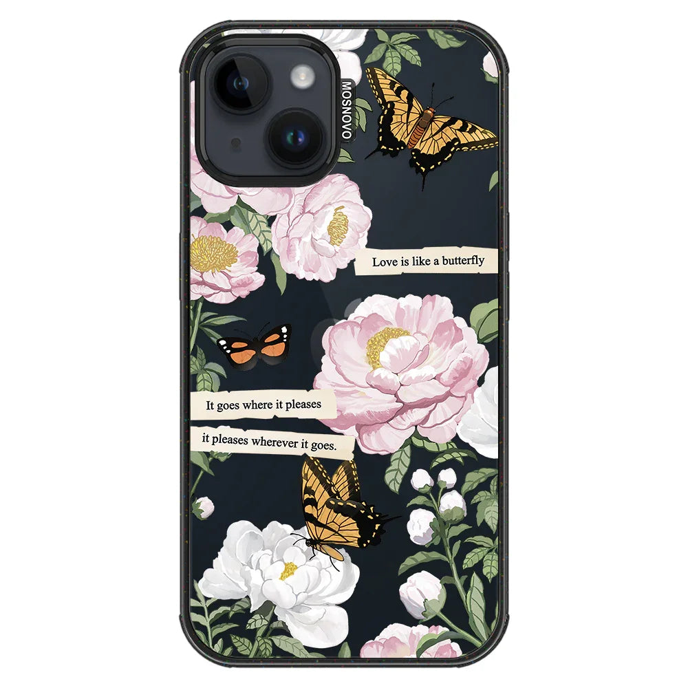 Bloom Phone Case - iPhone 14 Case Clear Black ShockStone