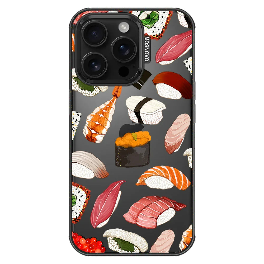 Sushi Phone Case - iPhone 16 Pro Case Clear Black ShockStone