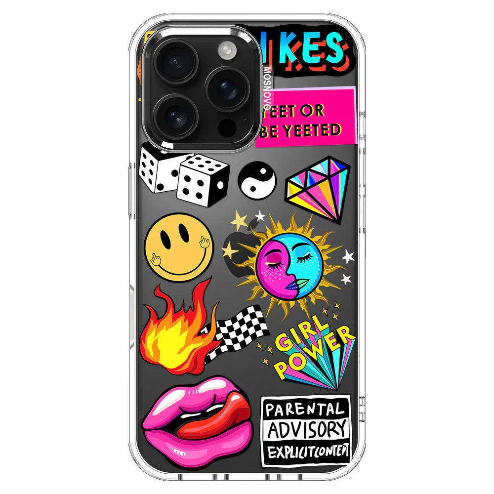 Funky Stickers Phone Case - iPhone 16 Pro Max Case  MOSNOVO