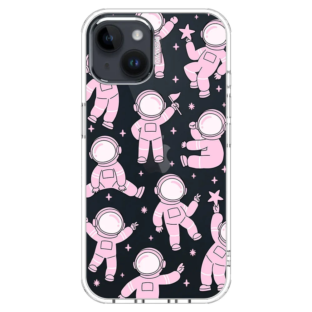 Pink Astronaut Phone Case - iPhone 13 Case Clear