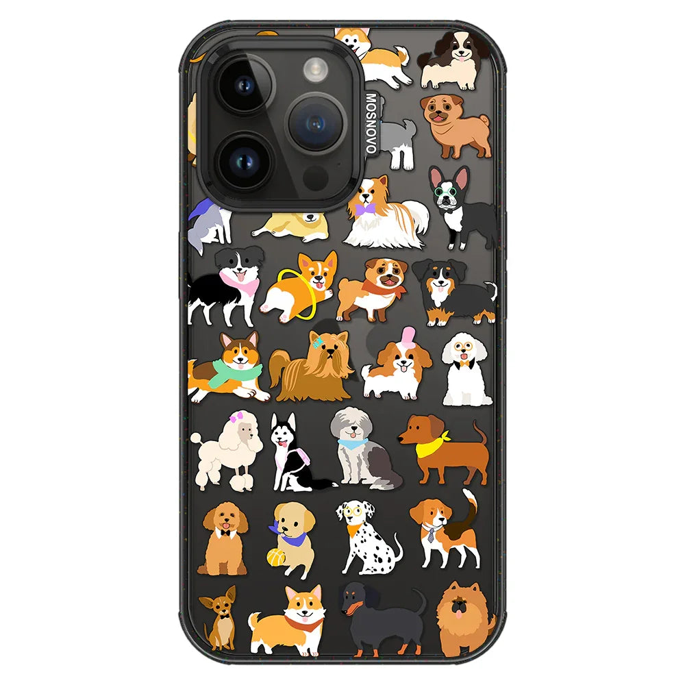 Cute Puppy Phone Case - iPhone 14 Pro Max Case Clear Black ShockStone