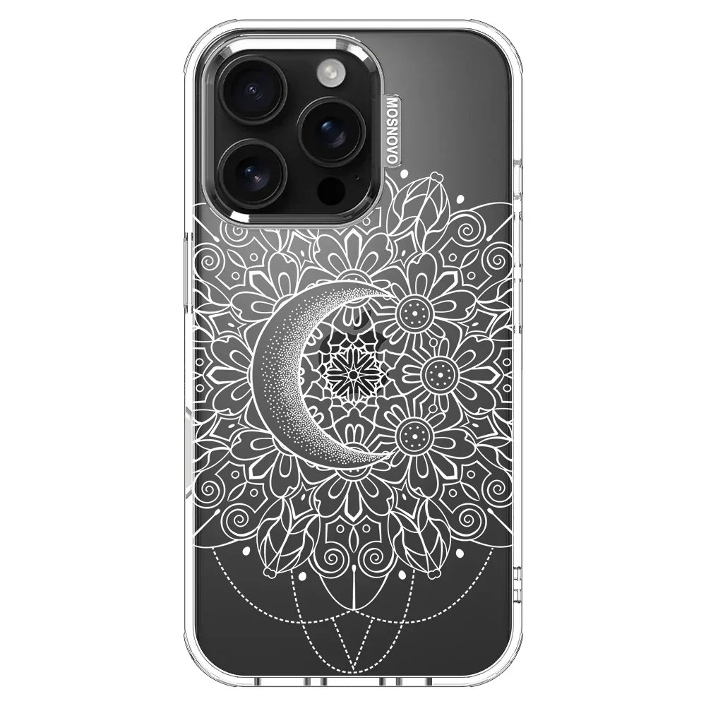 Celestial Moon Mandala Phone Case - iPhone 16 Pro Case Clear