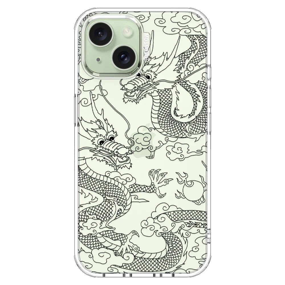 Black Dragon Phone Case - iPhone 15 Case Clear