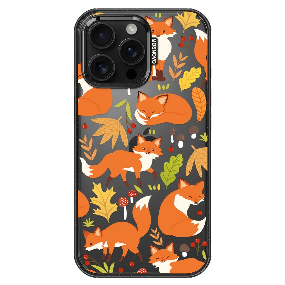 Autumn Fox Phone Case - iPhone 16 Pro Max Case Clear Black ShockStone
