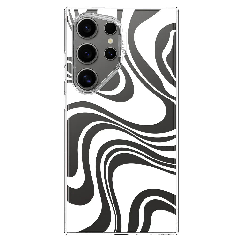 White Swirl Phone Case - Samsung Galaxy S24 Ultra Case