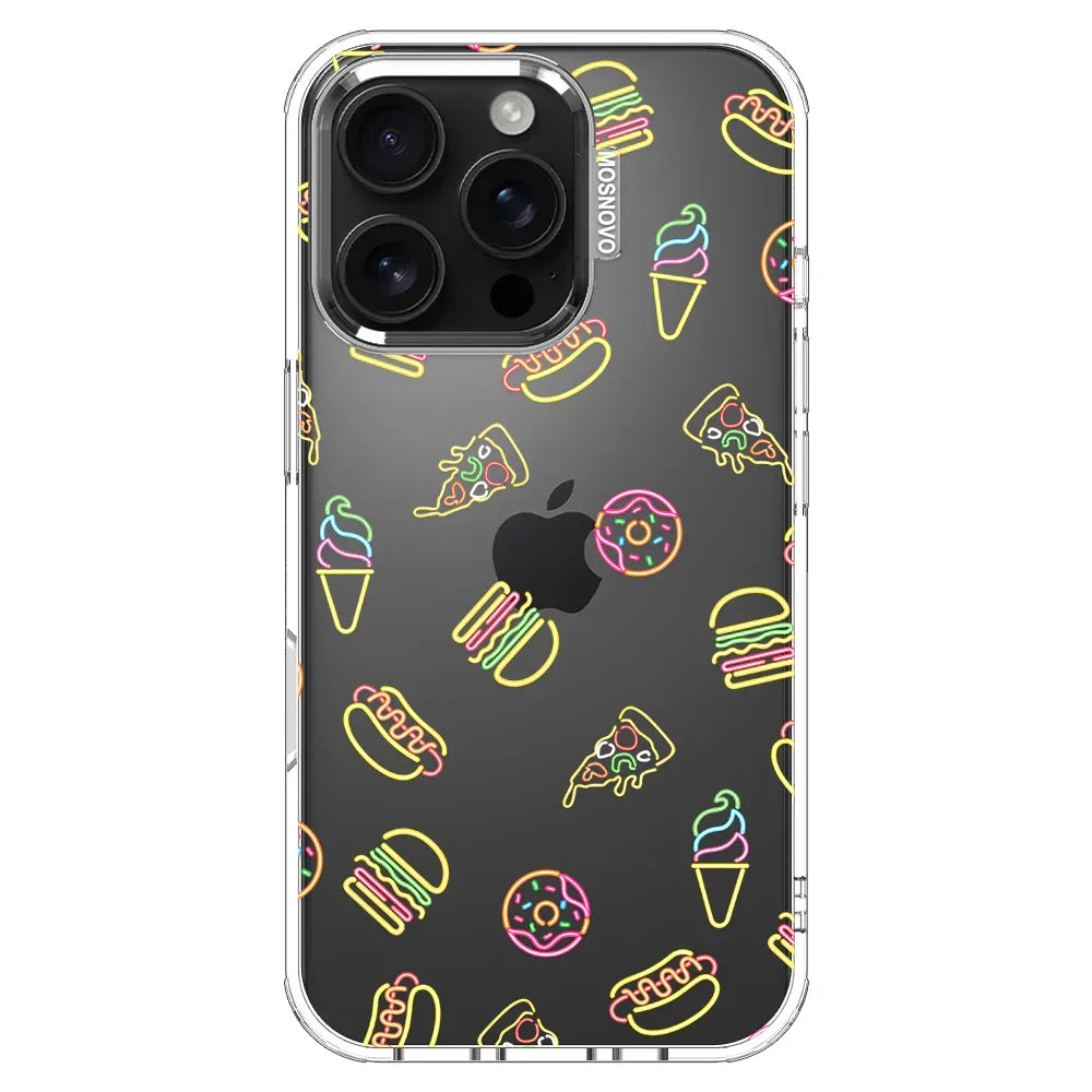 Neon Junk Food Phone Case - iPhone 16 Pro Case Clear