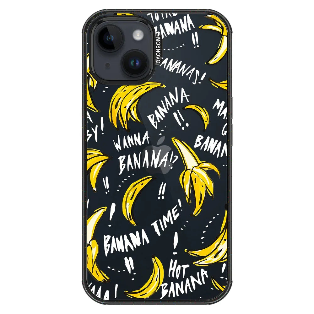 Banana Banana Phone Case - iPhone 14 Plus Case Clear Black ShockStone