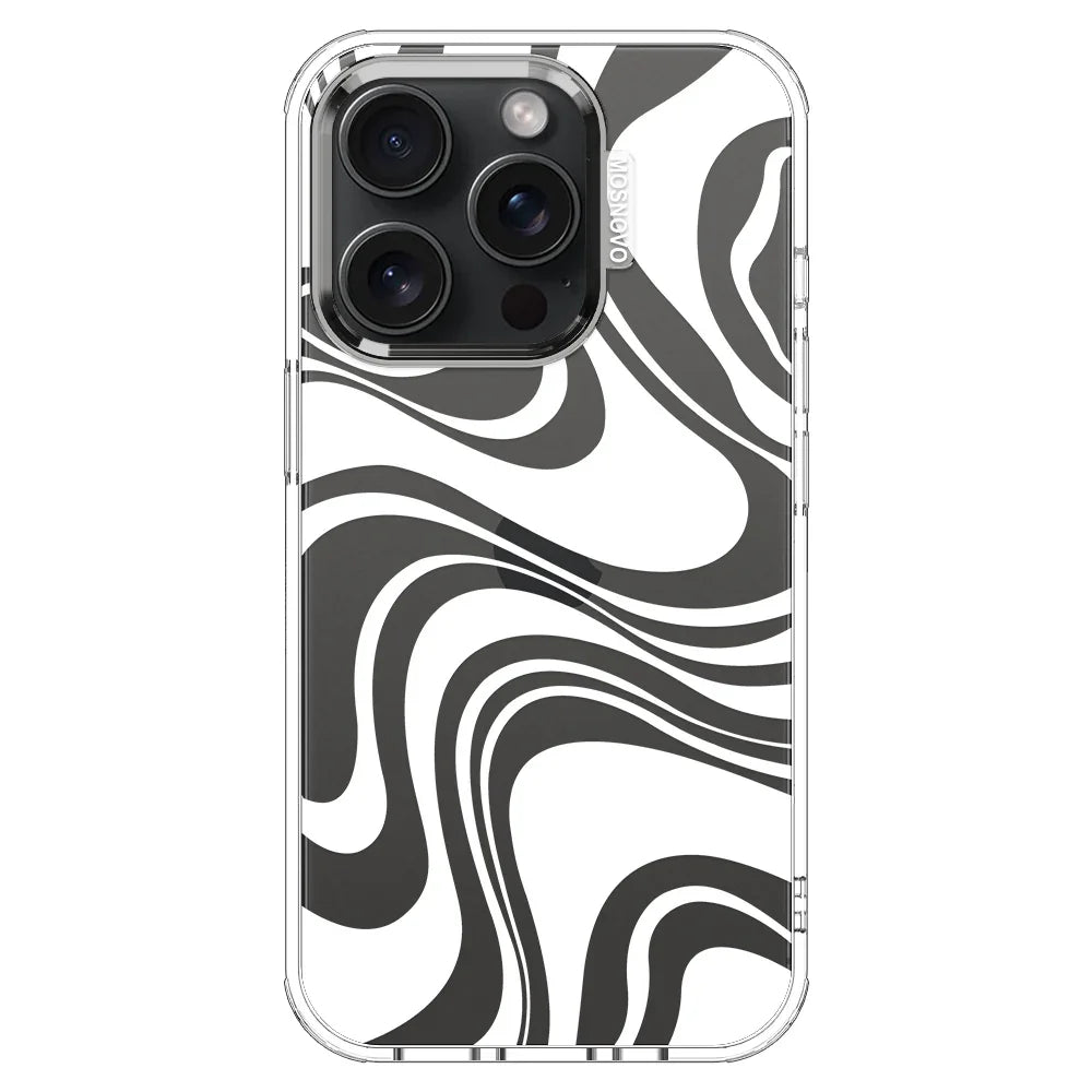 White Swirl Phone Case - iPhone 15 Pro Case Clear