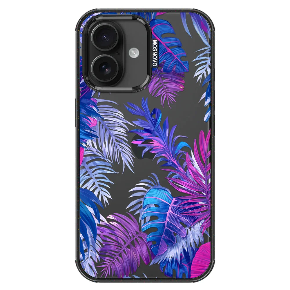 Fancy Palm Leaf Phone Case - iPhone 16 Case Clear Black ShockStone