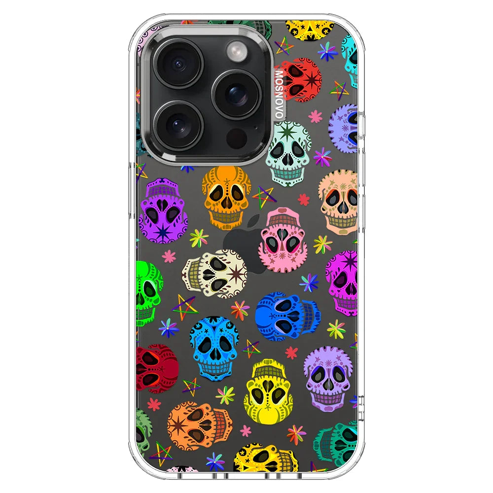 Sugar Skull Phone Case - iPhone 15 Pro Case Clear