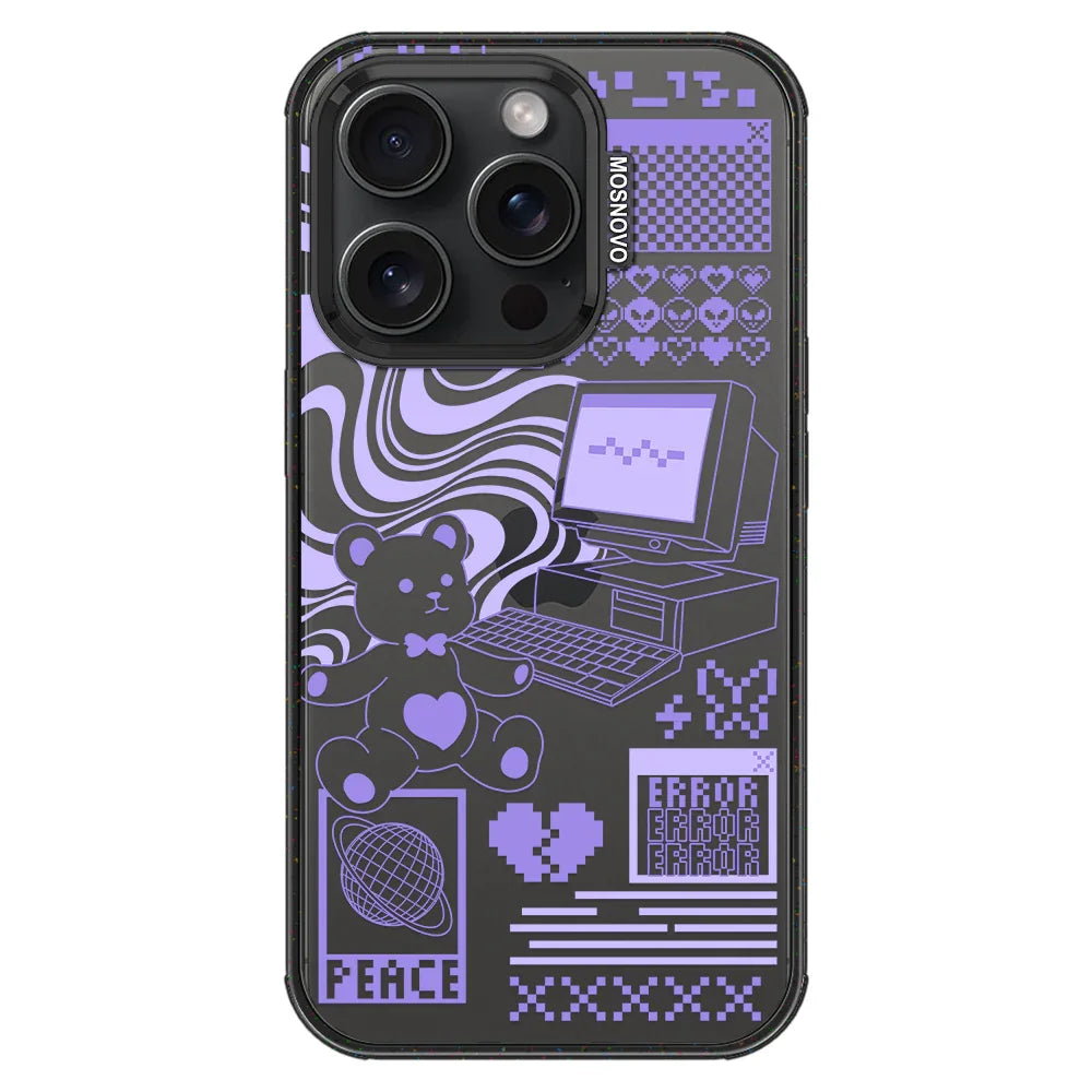 Y2K Aesthetic Phone Case - iPhone 15 Pro Case Clear Black ShockStone