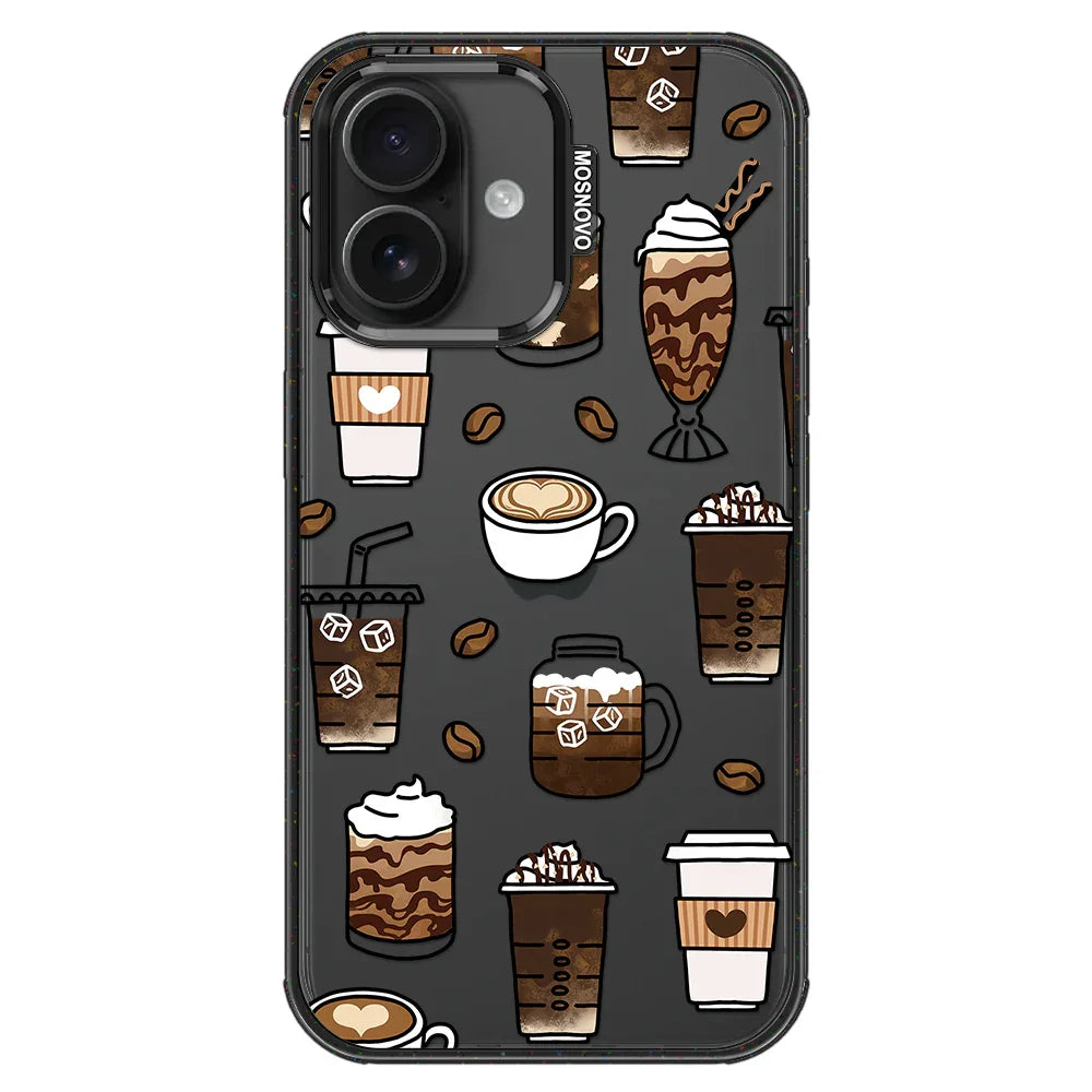 Coffee Phone Case - iPhone 16 Case Clear Black ShockStone