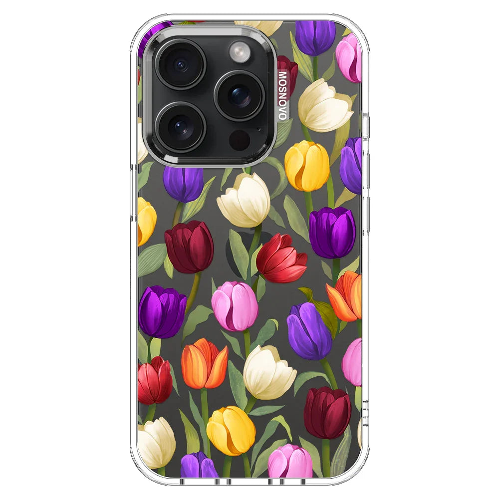 Colorful Tulips Phone Case - iPhone 15 Pro Case Clear