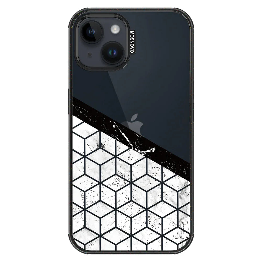Marble Block Art Phone Case - iPhone 14 Plus Case Clear Black ShockStone