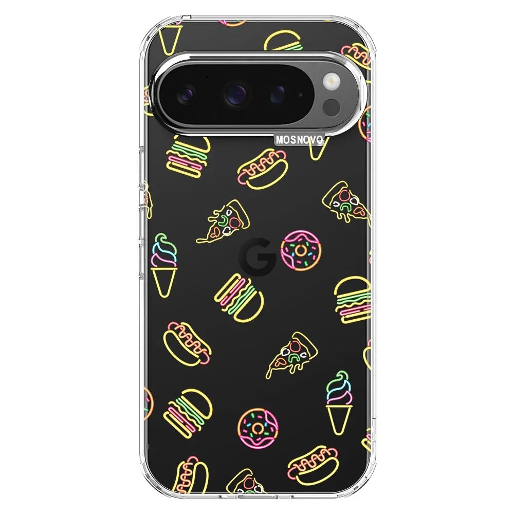 Neon Junk Food Phone Case - Google Pixel 9 Pro Case Clear