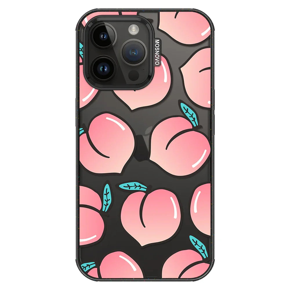 Cute Peach Phone Case - iPhone 14 Pro Max Case Clear Black ShockStone