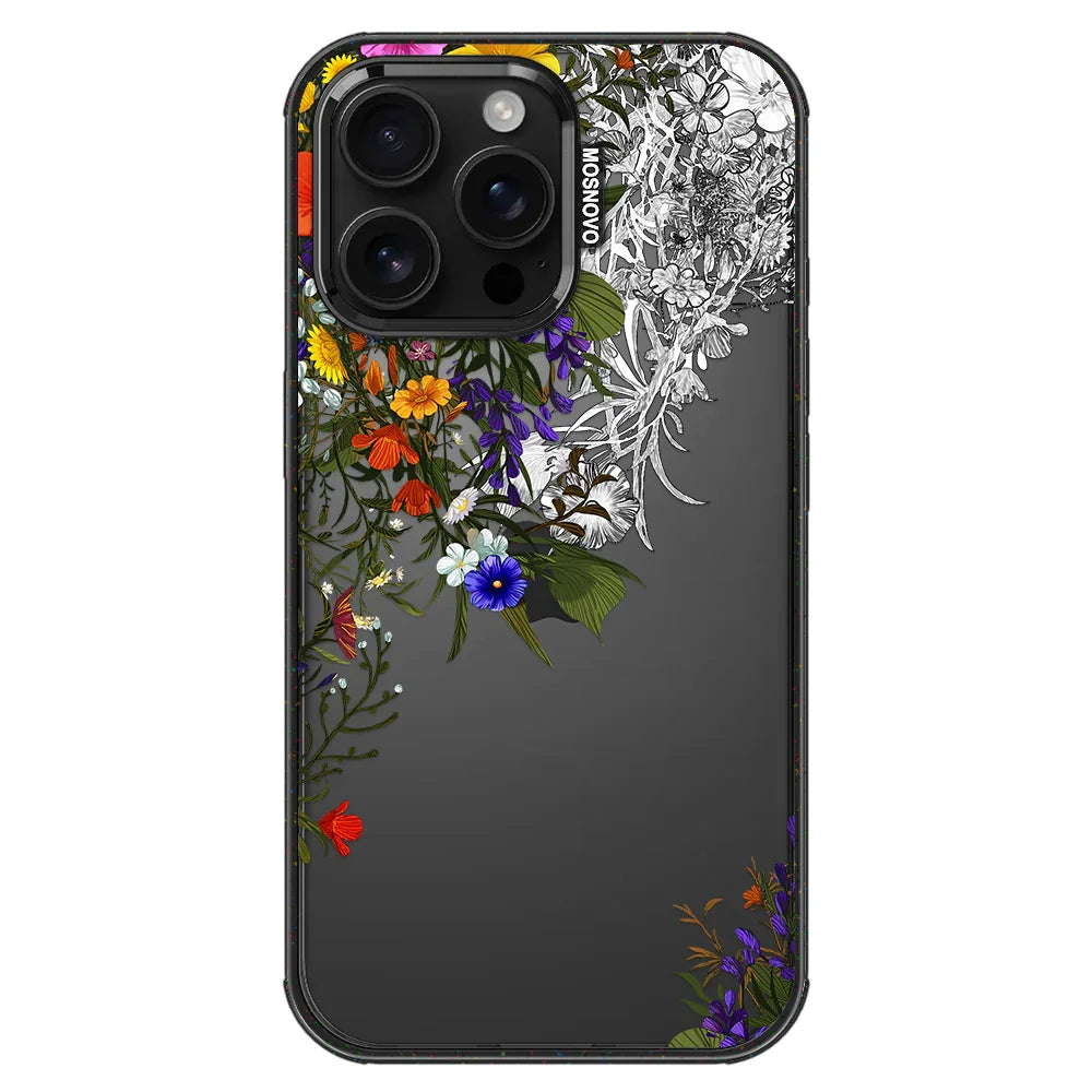 Spring Meadow Phone Case - iPhone 16 Pro Max Case Clear Black ShockStone