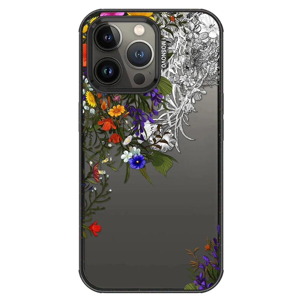 Spring Meadow Phone Case - iPhone 13 Pro Case Clear Black ShockStone