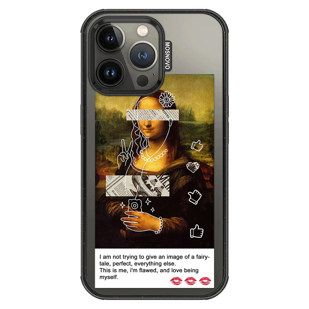 Selfie Artwork Phone Case - iPhone 13 Pro Case Clear Black ShockStone