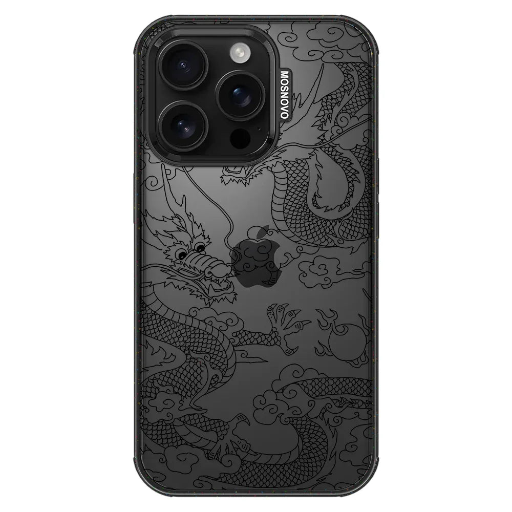 Black Dragon Phone Case - iPhone 16 Pro Case Clear Black ShockStone