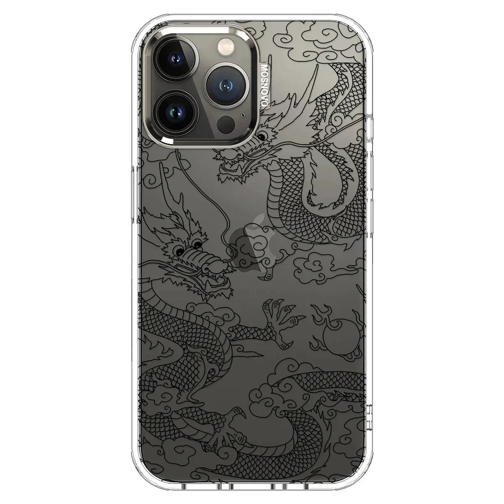 Black Dragon Phone Case - iPhone 13 Pro Max Case Clear