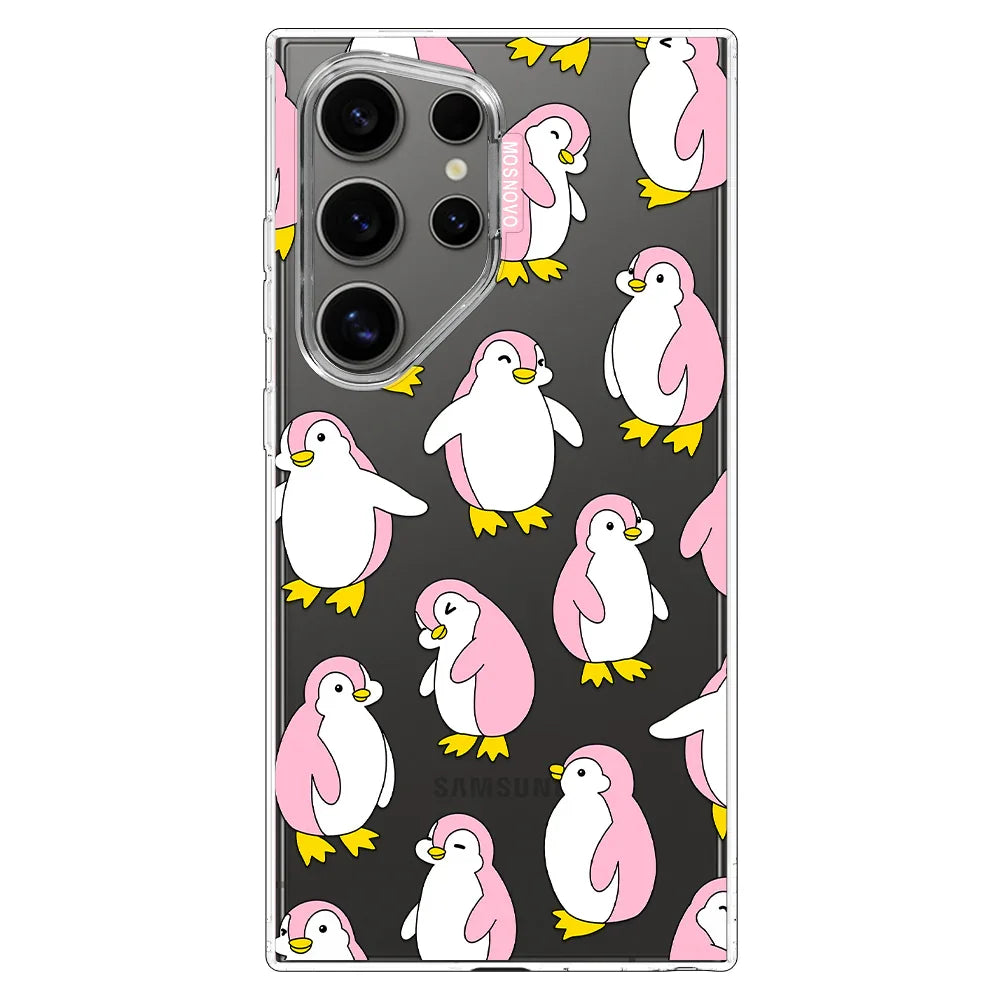 Pink Penguins Phone Case - Samsung Galaxy S24 Ultra Case